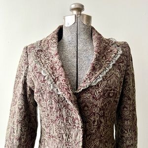 1980’s Papillon Vintage Grunge Steam Punk Laced Collared Jacket Coat Blazer